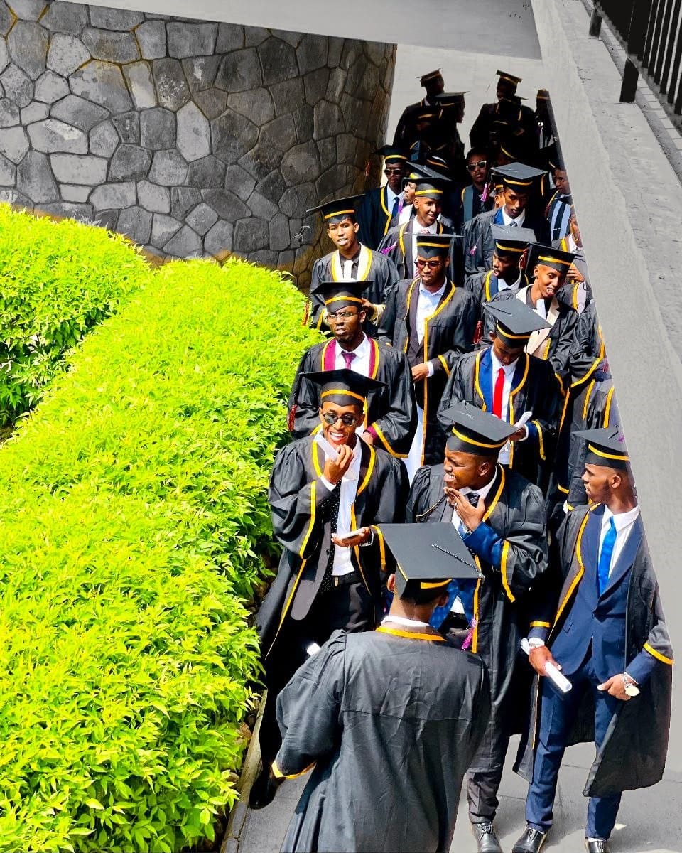 graduates lined up